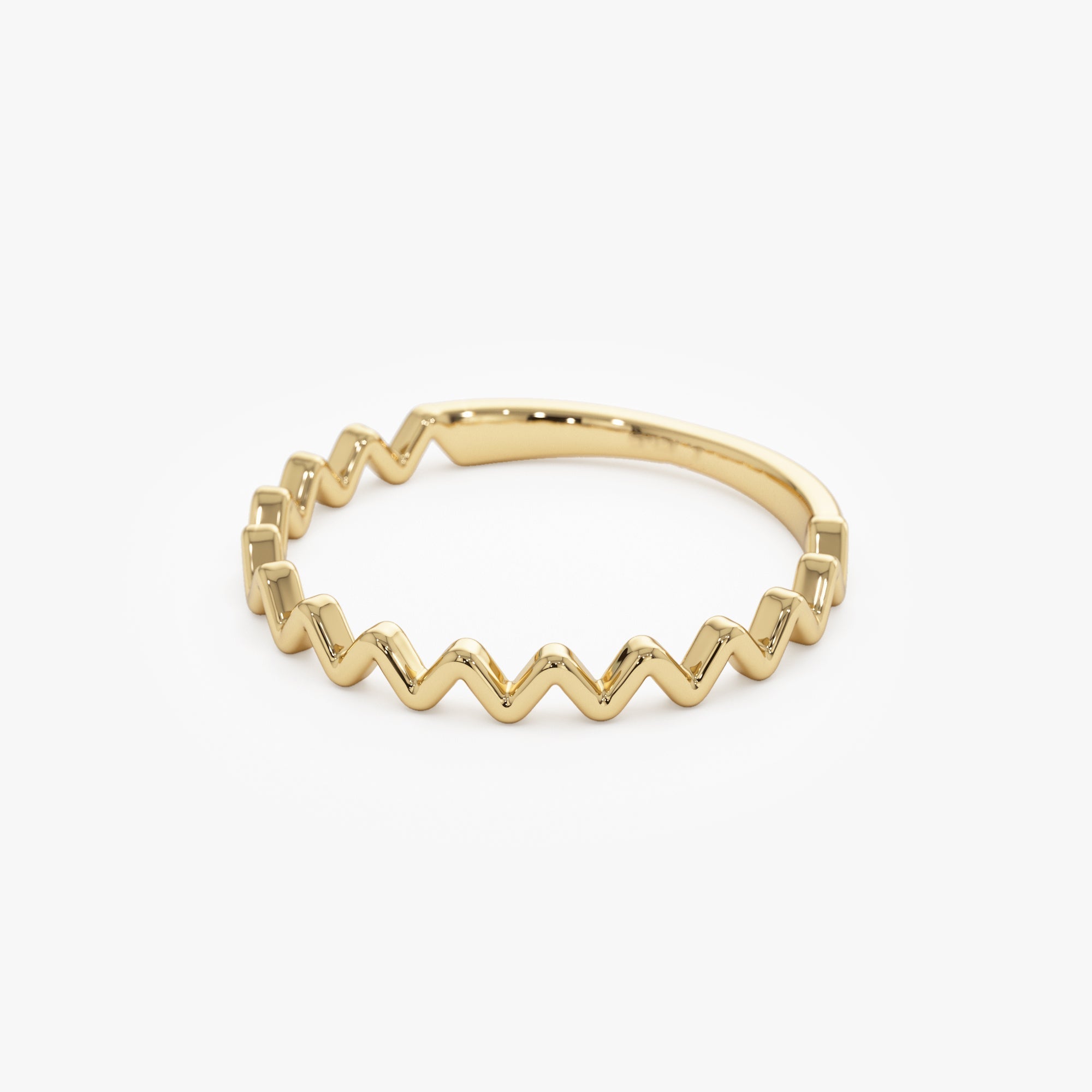 14K High and Low Zig Zag Ring - GeumJewels