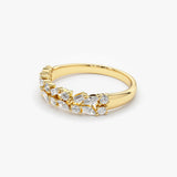 14K Marquise Baguette and Round Diamond Anniversary Band - GeumJewels