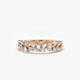 14K Marquise Baguette and Round Diamond Anniversary Band - GeumJewels