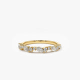 14k Marquise Cluster Stackable Wedding Ring - GeumJewels