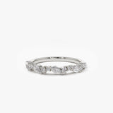 14k Marquise Cluster Stackable Wedding Ring - GeumJewels