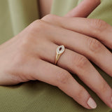 14k Marquise Shaped Ruby and Baguette Diamond Ring - GeumJewels