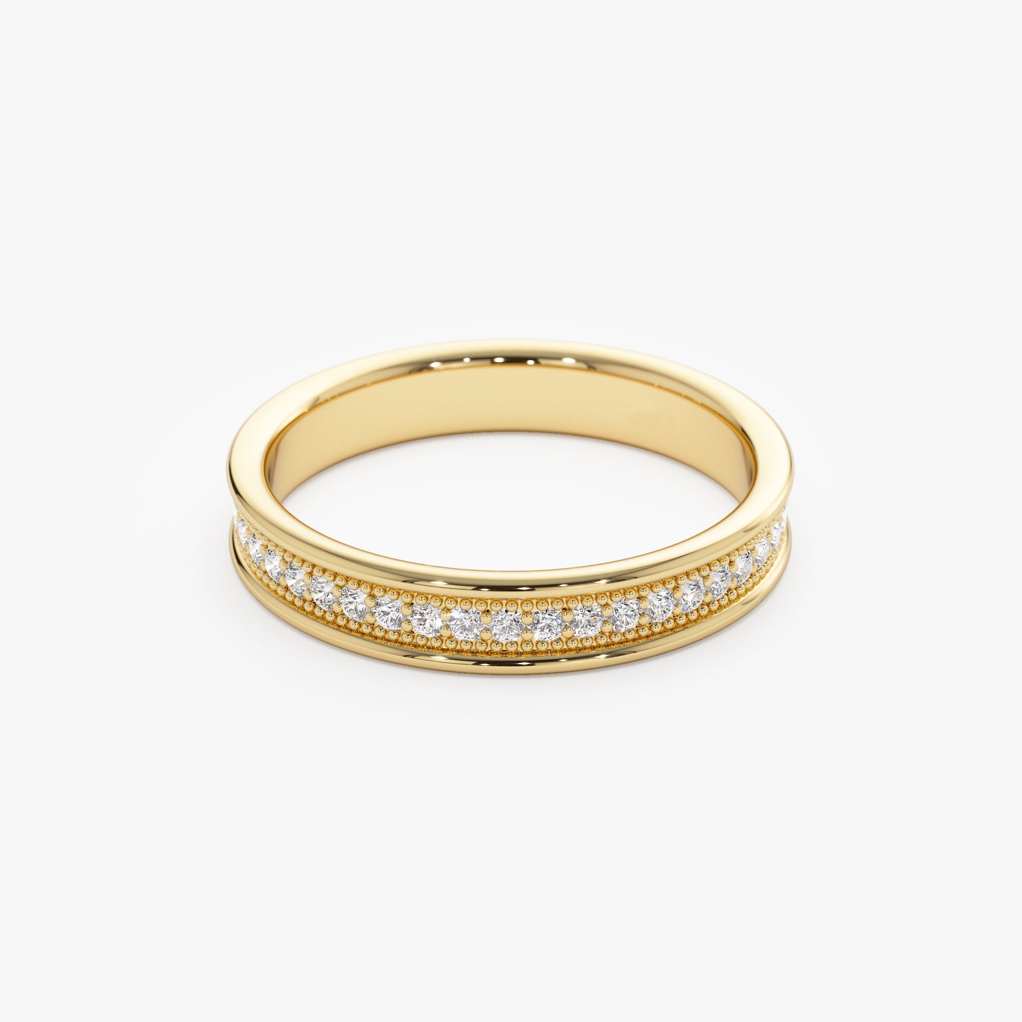 14k Milgran Full Eternity Diamond Ring - GeumJewels