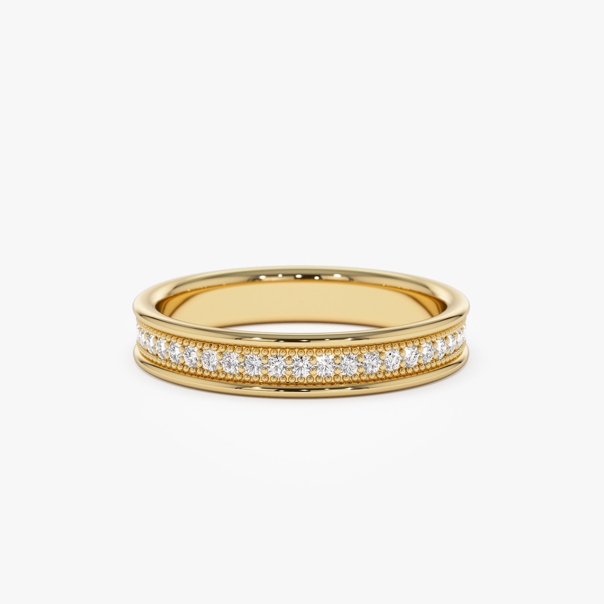 14k Milgran Full Eternity Diamond Ring - GeumJewels