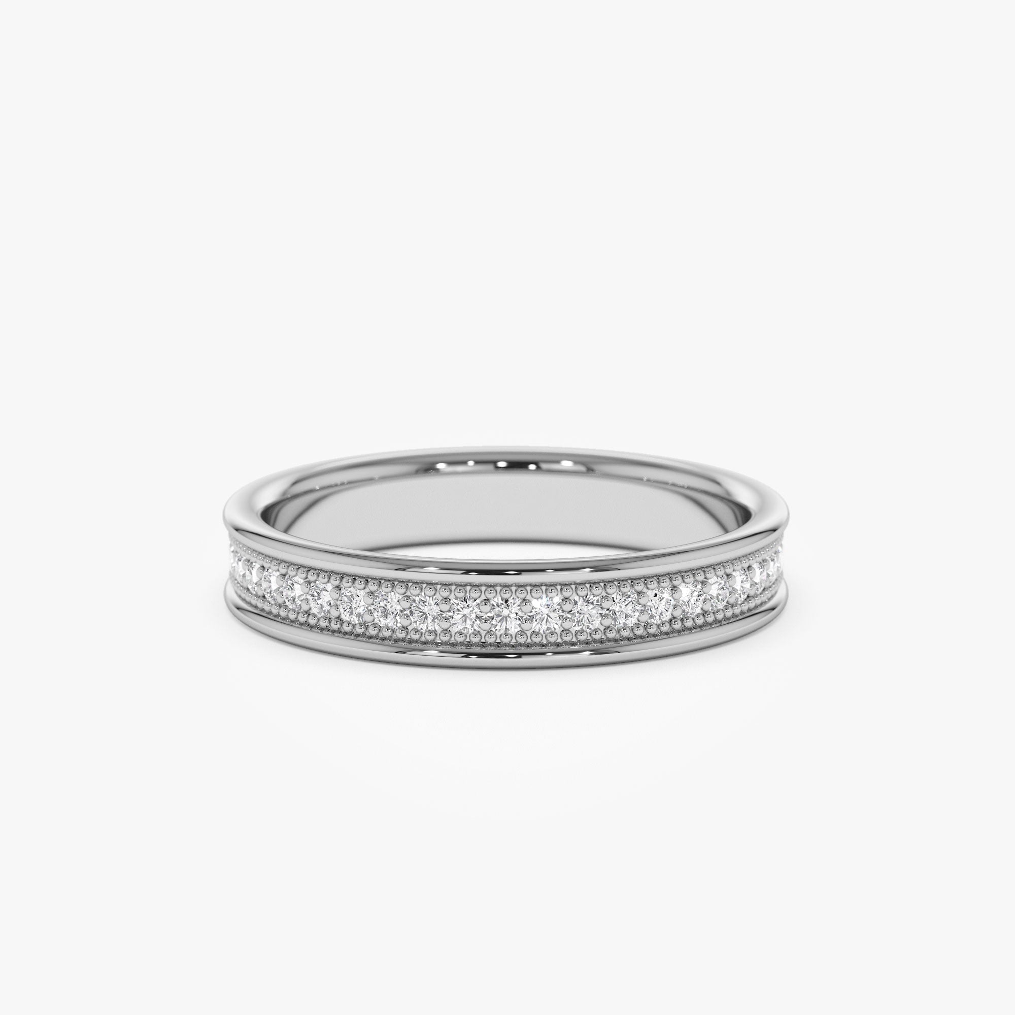 14k Milgran Full Eternity Diamond Ring - GeumJewels