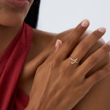 14K Minimalist Wire Letter Ring