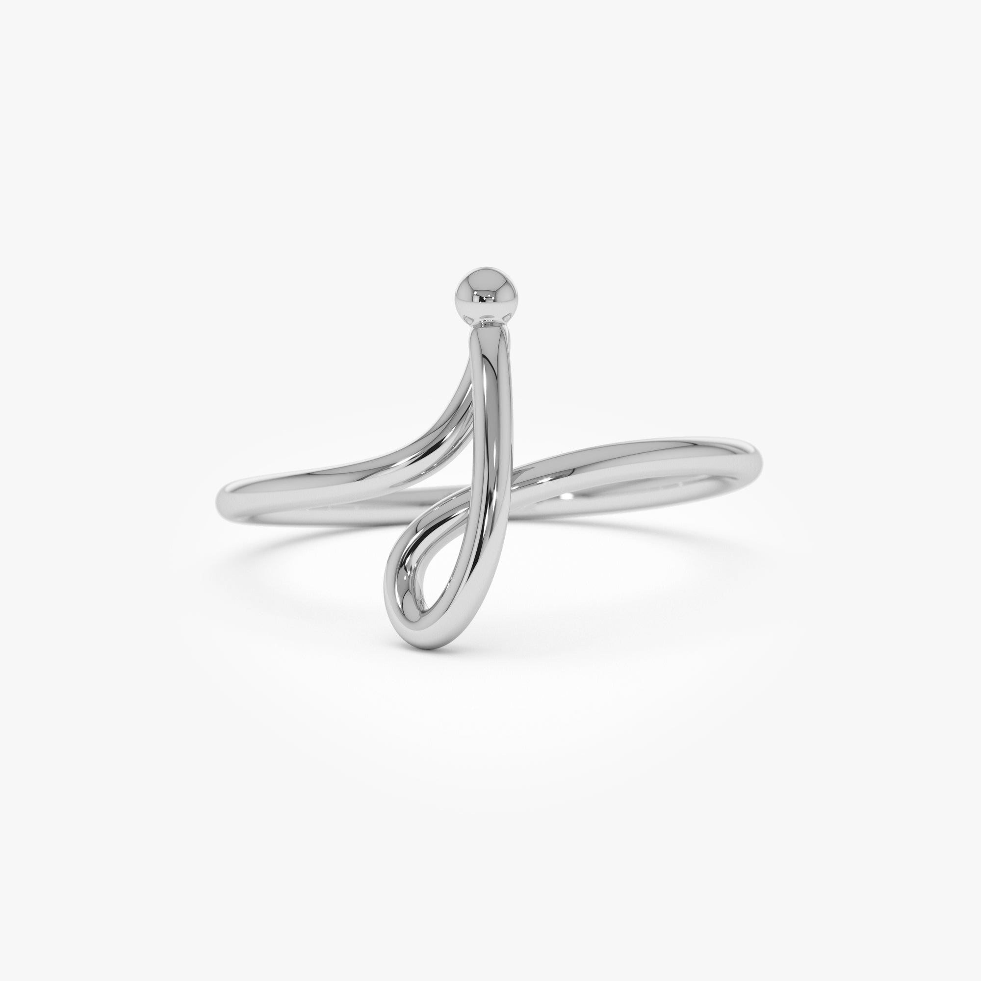 14K Minimalist Wire Letter Ring - GeumJewels