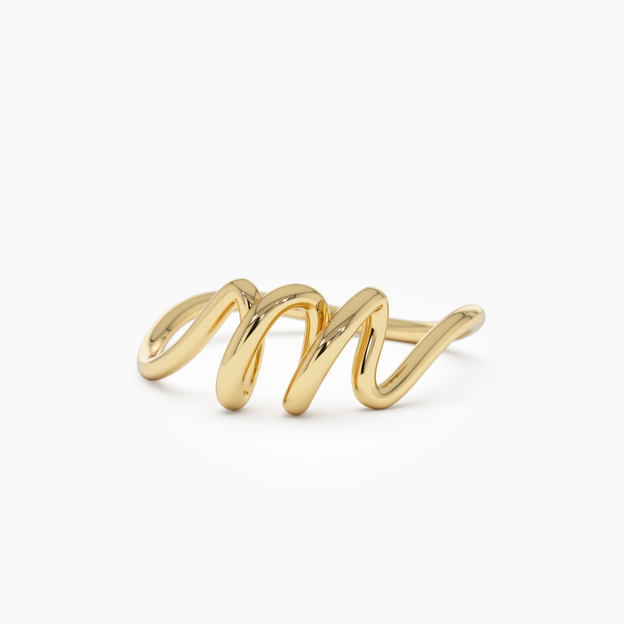 14K Minimalist Wire Letter Ring - GeumJewels