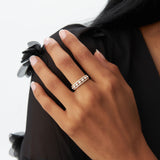 14K Multi-Band Marquise and Round Diamond Ring - GeumJewels