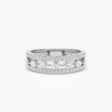 14K Multi-Band Marquise and Round Diamond Ring - GeumJewels