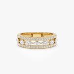 14K Multi-Band Marquise and Round Diamond Ring - GeumJewels