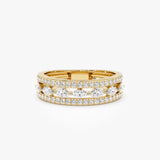 14K Multi-Band Marquise and Round Diamond Ring - GeumJewels