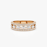 14K Multi-Band Marquise and Round Diamond Ring - GeumJewels