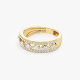 14K Multi-Band Marquise and Round Diamond Ring - GeumJewels