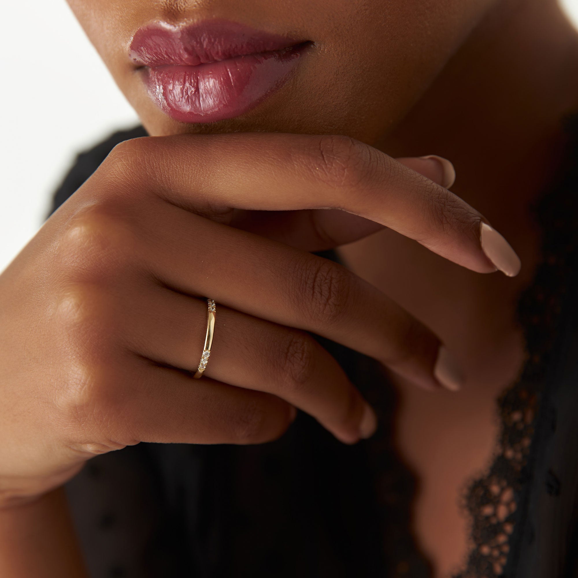 14k Multi Station Diamond Eternity Ring - GeumJewels