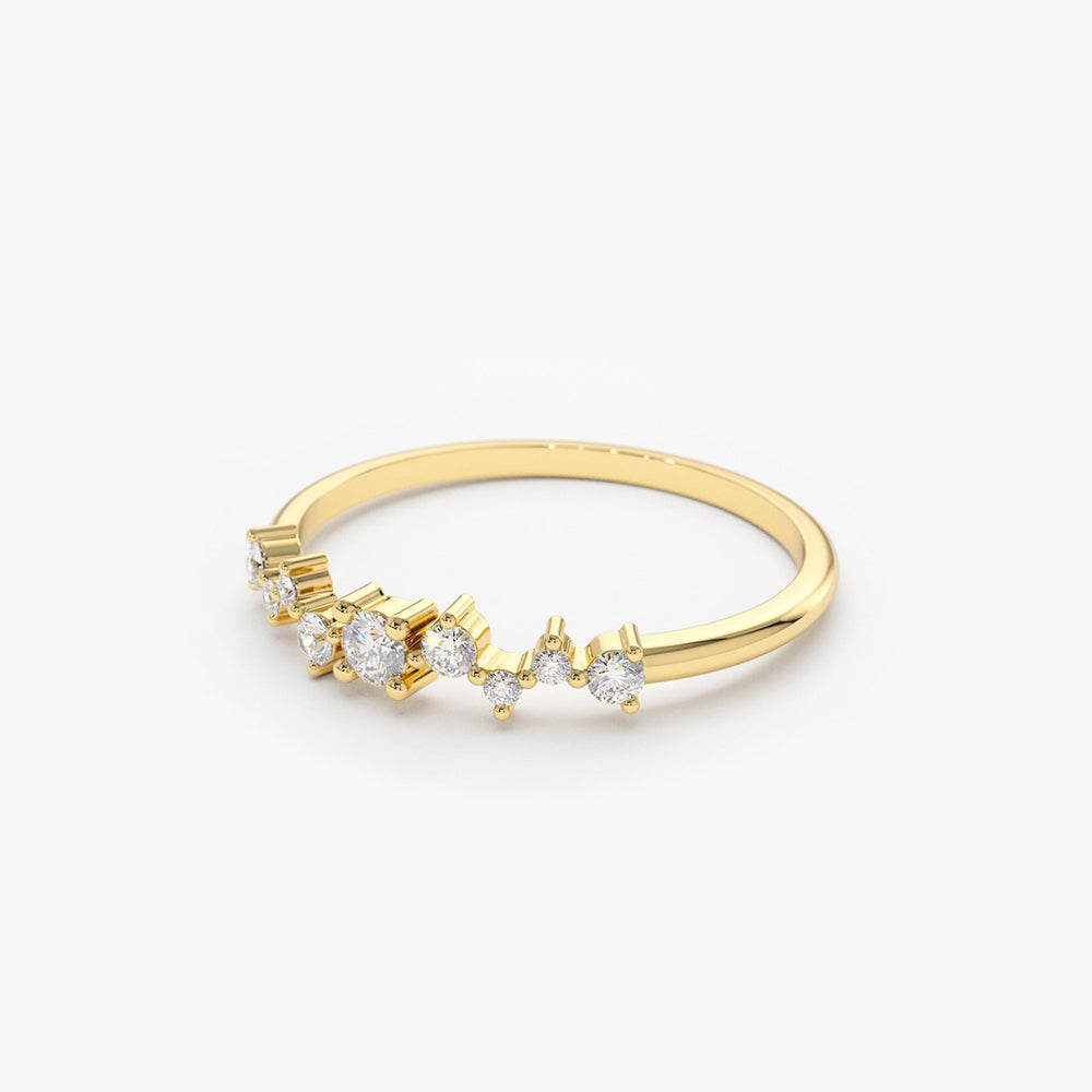 14k Multistone Diamond Cluster Ring - GeumJewels