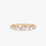 14k Multistone Diamond Cluster Ring - GeumJewels