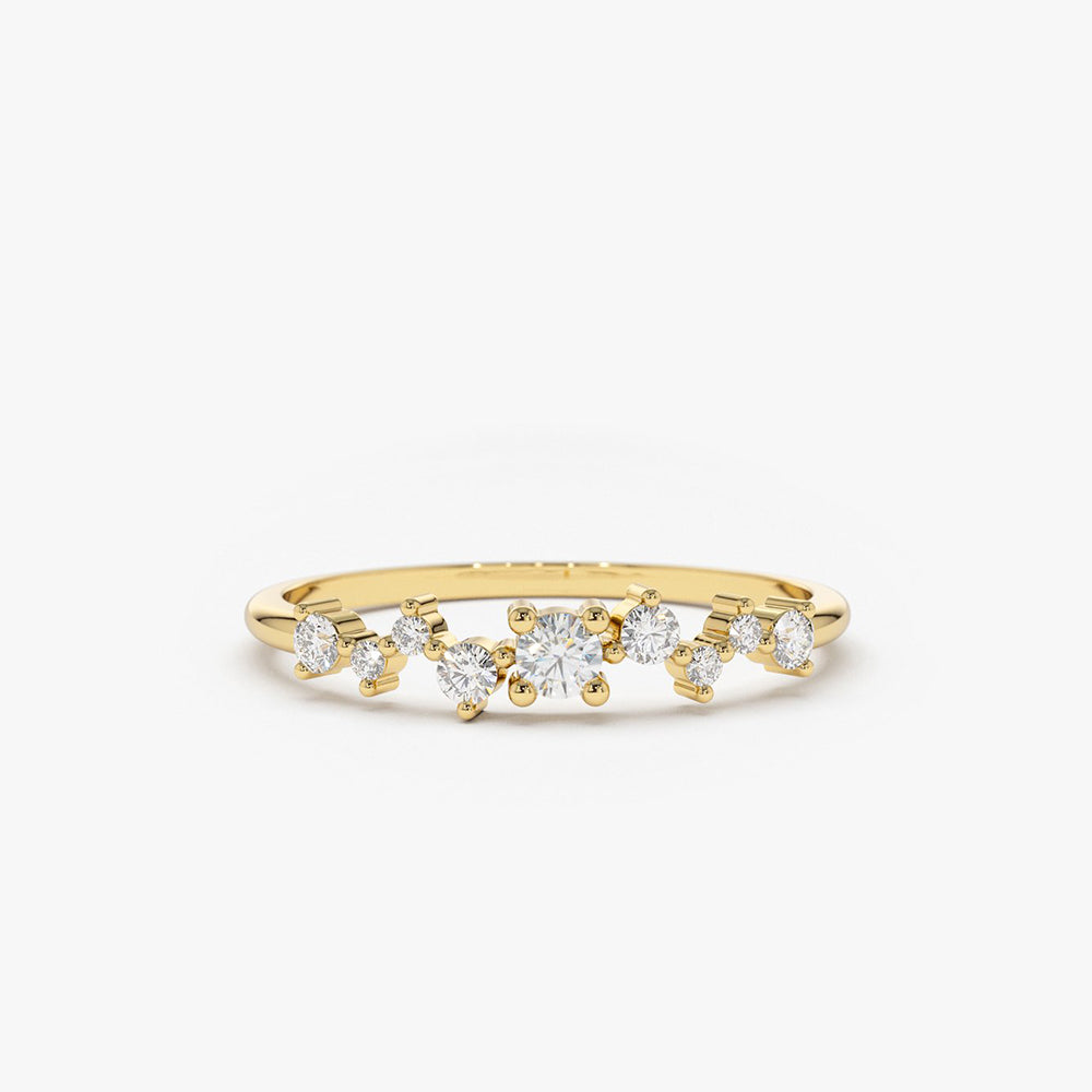 14k Multistone Diamond Cluster Ring - GeumJewels