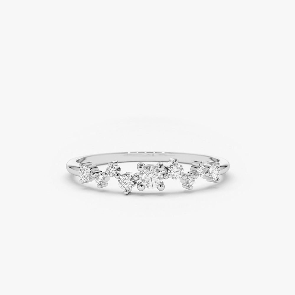 14k Multistone Diamond Cluster Ring - GeumJewels