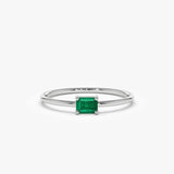 14k Octagon Cut Emerald Ring - GeumJewels