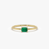 14k Octagon Cut Emerald Ring - GeumJewels