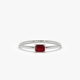 14k Octagon Cut Ruby Ring - GeumJewels