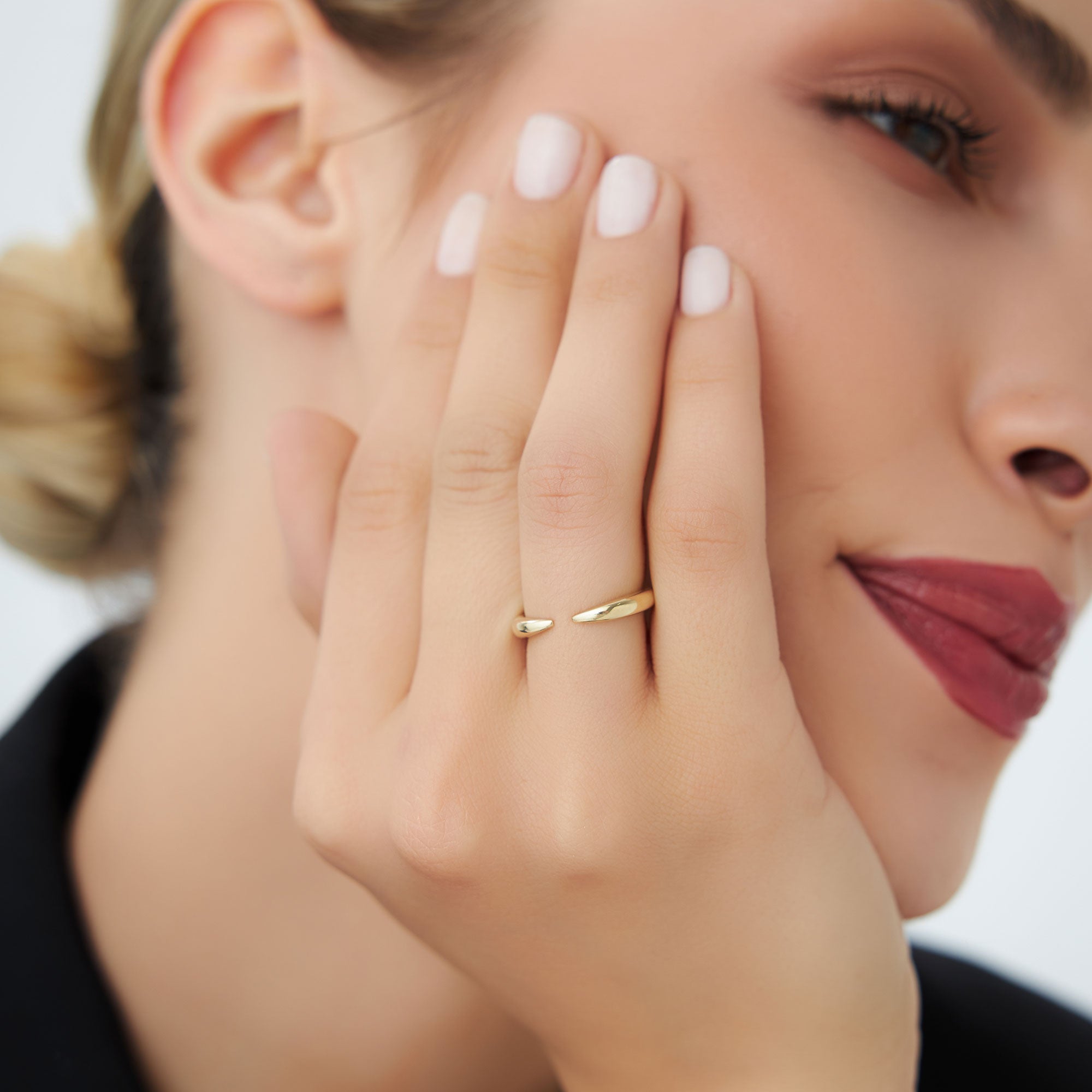 14K Open Claw Cuff Ring For Women - GeumJewels