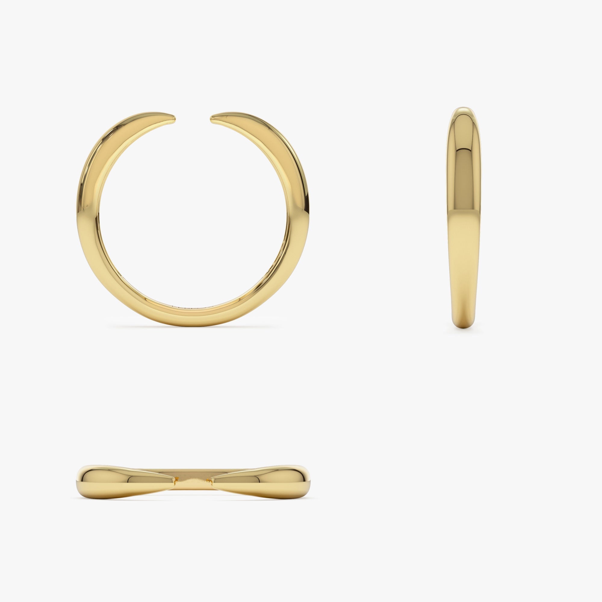 14K Open Claw Cuff Ring For Women - GeumJewels