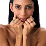 14k Oval Shaped Basket Setting Emerald Ring - GeumJewels