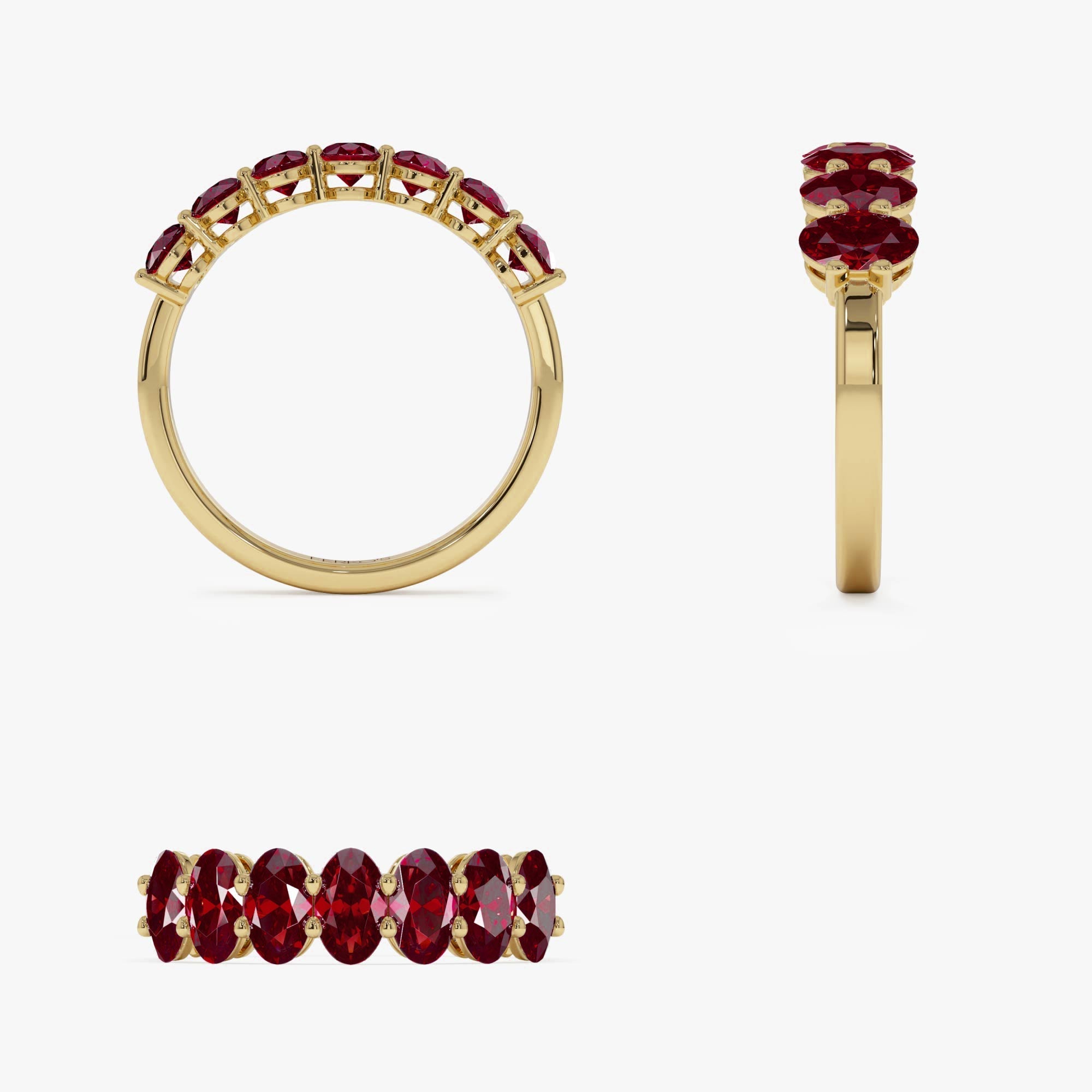 14k Oval Shaped Basket Setting Ruby Ring - GeumJewels