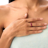 14k Oval Shaped Basket Setting Ruby Ring - GeumJewels