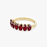 14k Oval Shaped Basket Setting Ruby Ring - GeumJewels