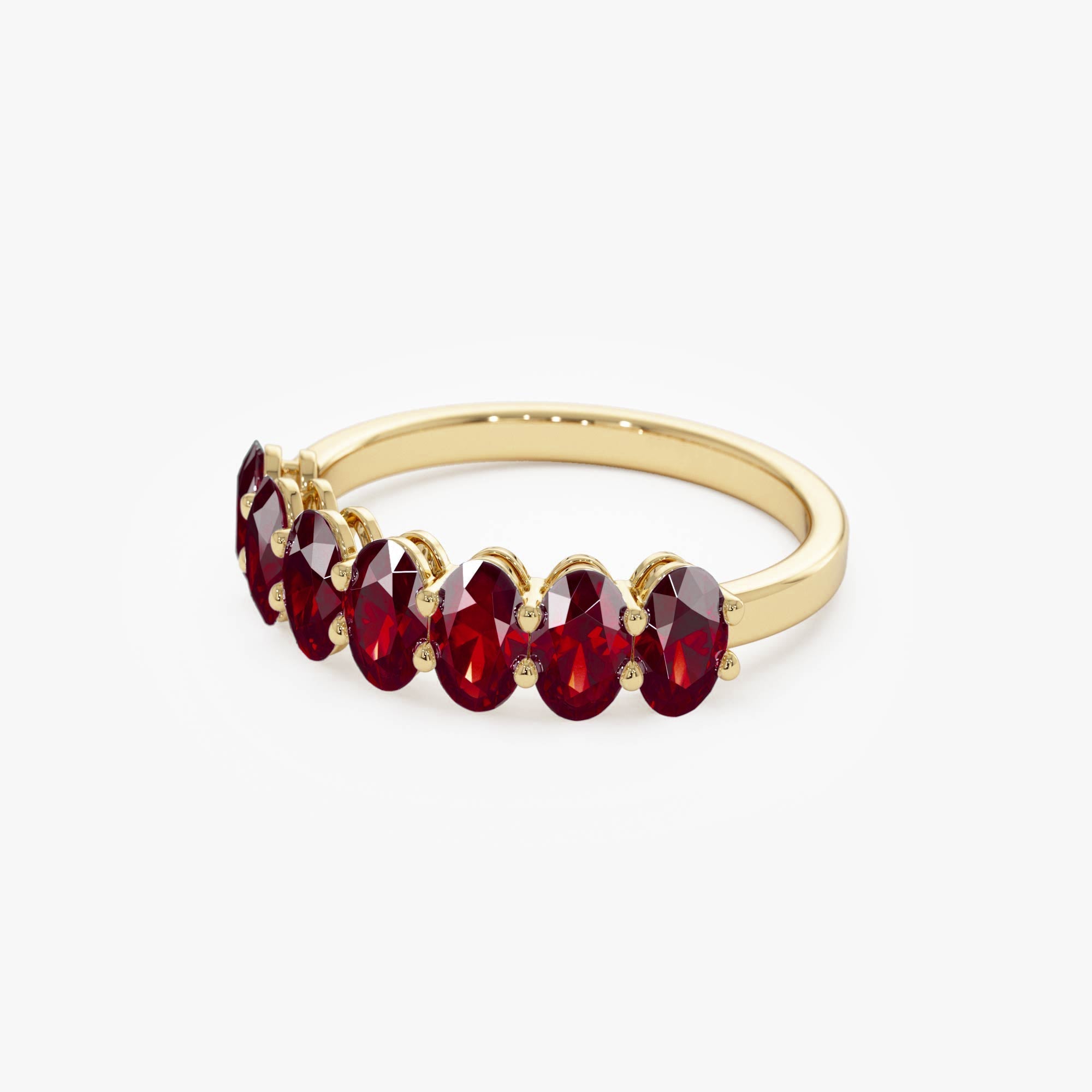 14k Oval Shaped Basket Setting Ruby Ring - GeumJewels
