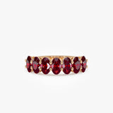 14k Oval Shaped Basket Setting Ruby Ring - GeumJewels