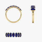 14k Oval Shaped Basket Setting Sapphire Ring - GeumJewels