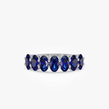 14k Oval Shaped Basket Setting Sapphire Ring - GeumJewels