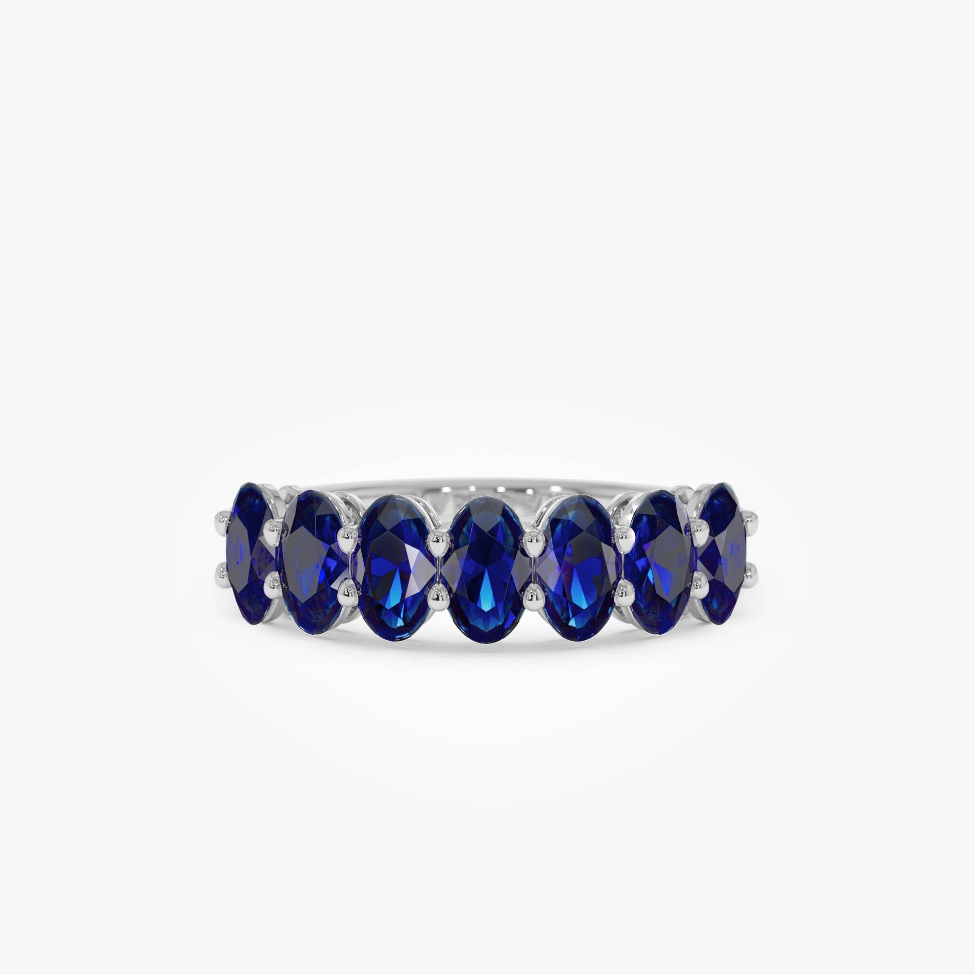 14k Oval Shaped Basket Setting Sapphire Ring - GeumJewels