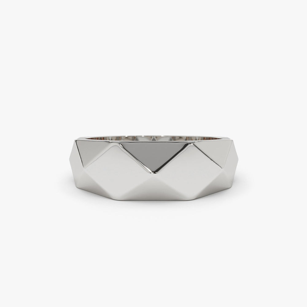 14k Pattern Bold Statement Ring - GeumJewels