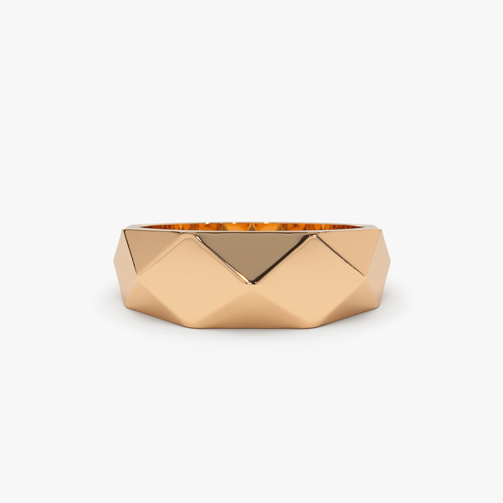14k Pattern Bold Statement Ring - GeumJewels
