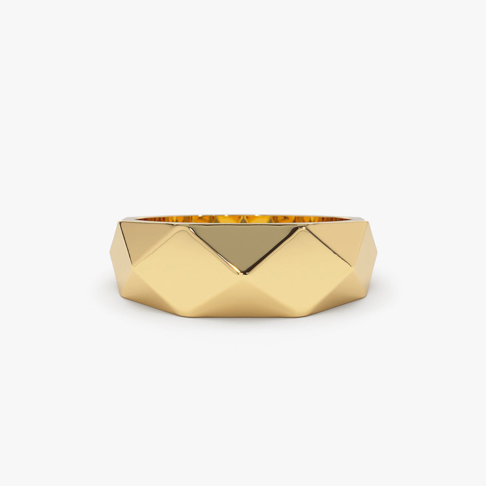 14k Pattern Bold Statement Ring - GeumJewels