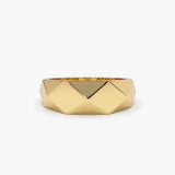 14k Pattern Bold Statement Ring - GeumJewels