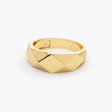 14k Pattern Bold Statement Ring - GeumJewels