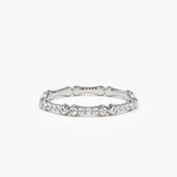 14k Pave Diamond Bamboo Ring - GeumJewels