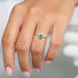 14k Pear Shape Emerald Engagement Ring - GeumJewels