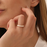 14k Pear Shape Half Eternity Diamond Band - GeumJewels