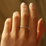 14k Petite Baguette Diamond Wedding Band - GeumJewels