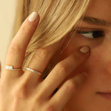 14k Petite Baguette Diamond Wedding Band - GeumJewels