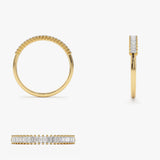 14k Petite Baguette Diamond Wedding Band - GeumJewels