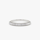 14k Petite Baguette Diamond Wedding Band - GeumJewels