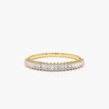 14k Petite Baguette Diamond Wedding Band - GeumJewels